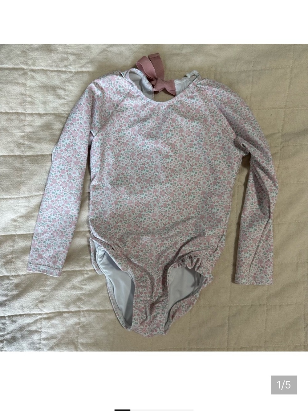 Minnow girls antique floral rashguard one piece size 5-6